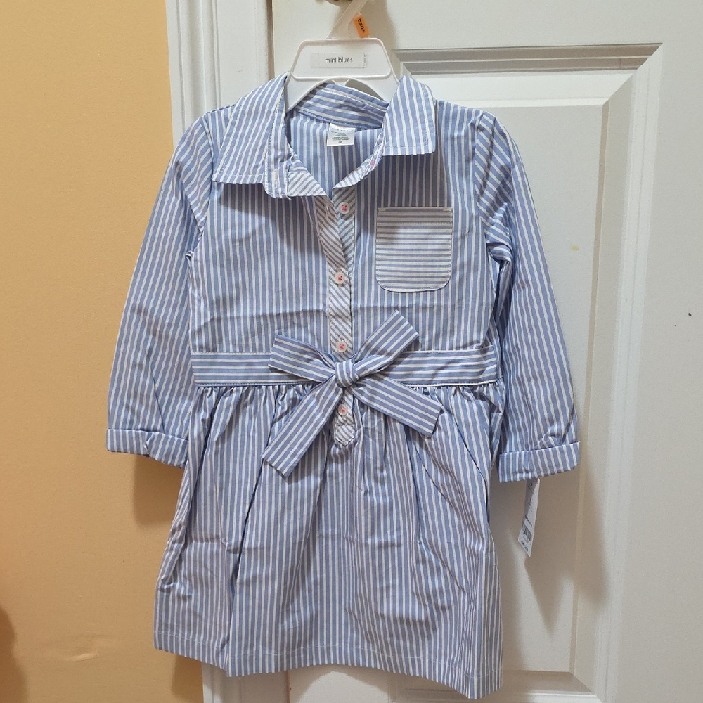 Carter's Blue and White Striped Toddler Dress